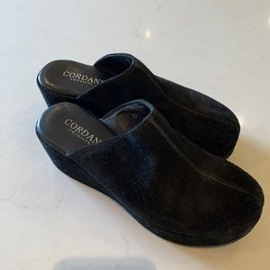 CORDANI calzature black mule wedge size 8.5 suede
